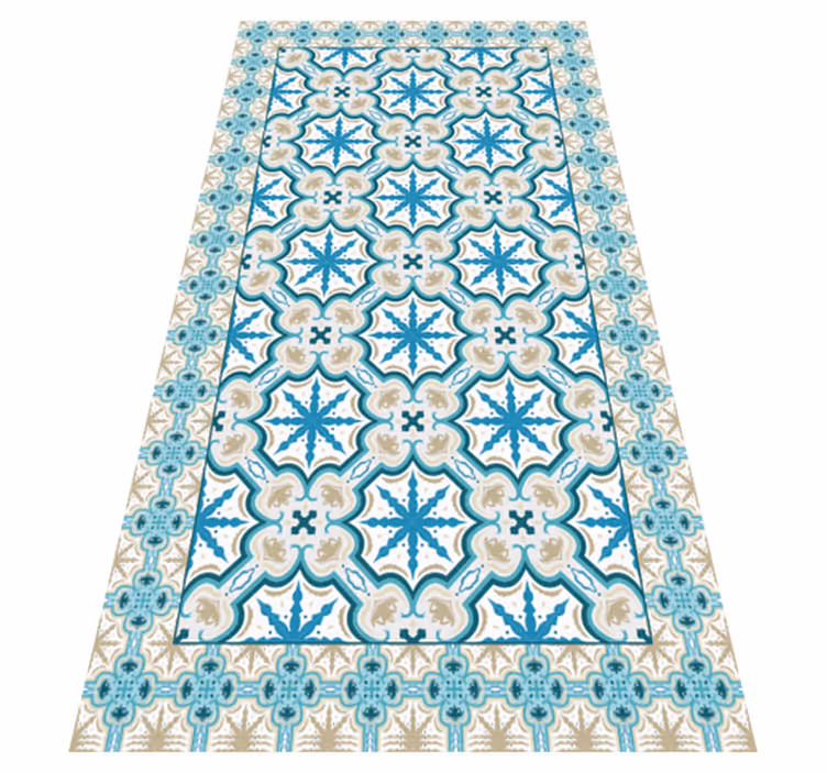 Tapis vinyle retro Beija bleu et marron - TenStickers