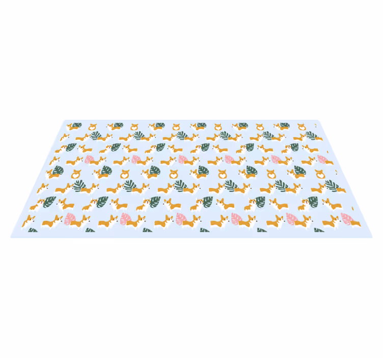 Tapis vinyle animal monstera et chiens - TenStickers