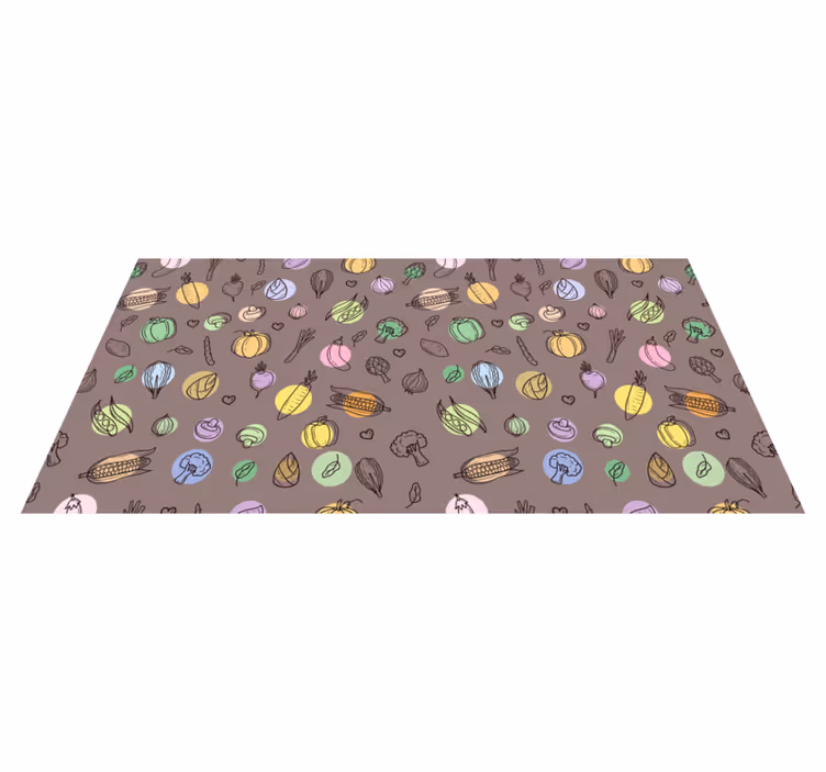 Tapis vinyle cuisine motif végétal coloré - TenStickers