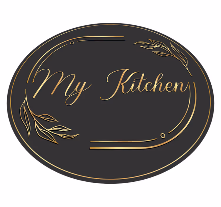 Tapis vinyle cuisine style doré pour ma cuisine - TenStickers