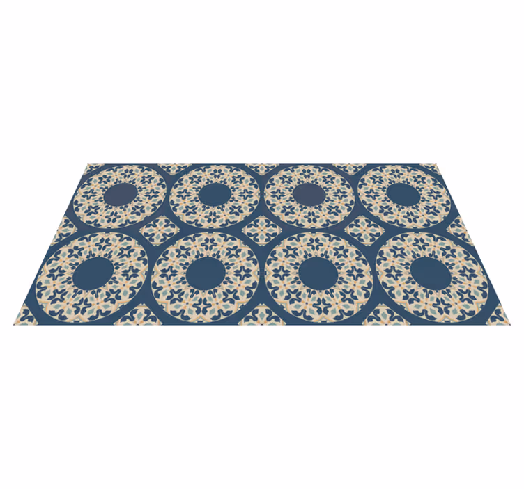 Tapis vinyle carreaux Bleu marocain - TenStickers