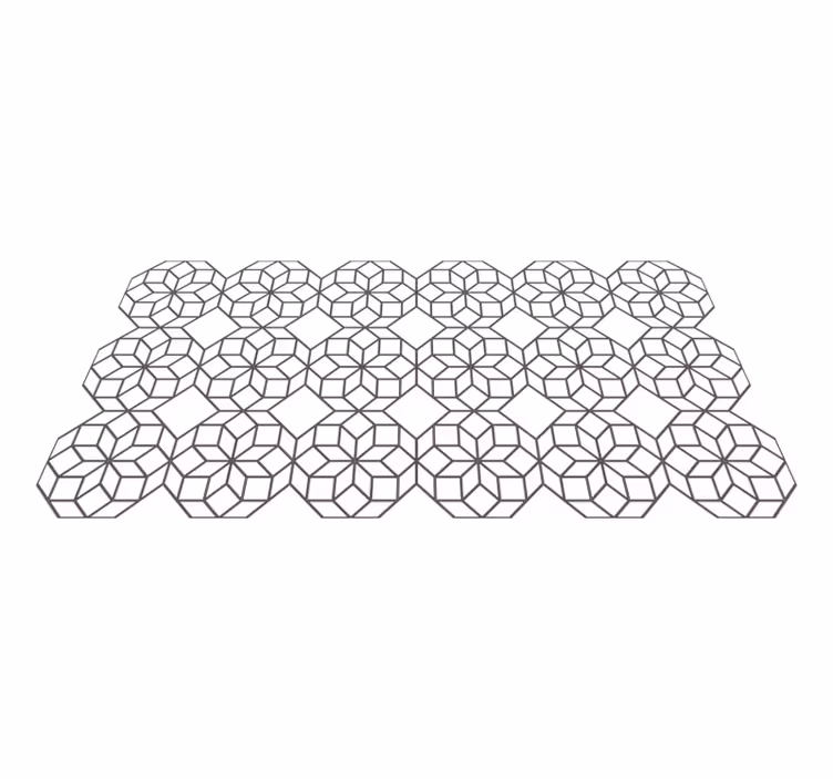 Tapis vinyles géométriques octogones noirs et blancs - TenStickers