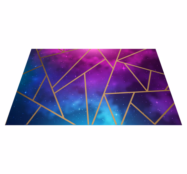 Tapis vinyles géométriques motif bleu et violet cosmique - TenStickers