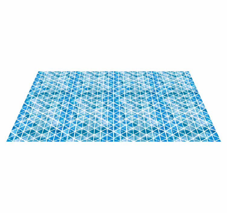 Tapis vinyles géométriques motif triangle bleu - TenStickers