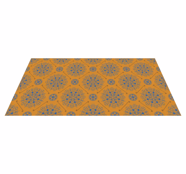 Tapis vinyle mandala style orange gracieux - TenStickers