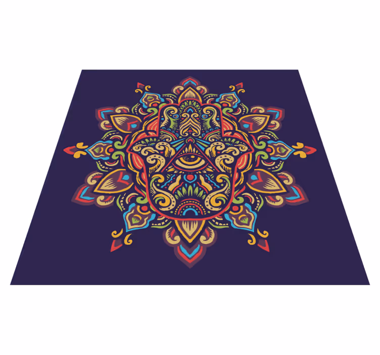 Tapis vinyle mandala conception de fond bleu - TenStickers