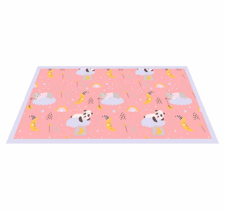 Tapis vinyle autres tapis nuages sur fond rose - TenStickers