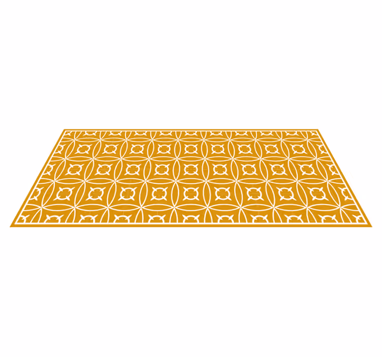 Tapis vinyle carreaux de ciment motif géométrique jaune - TenStickers