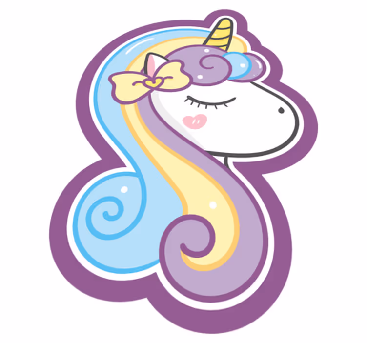 Tapis vinyle pour enfants joli visage de licorne - TenStickers