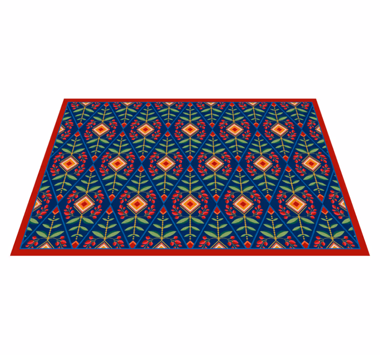 Tapis vinyles géométriques motif géométrique botanique - TenStickers
