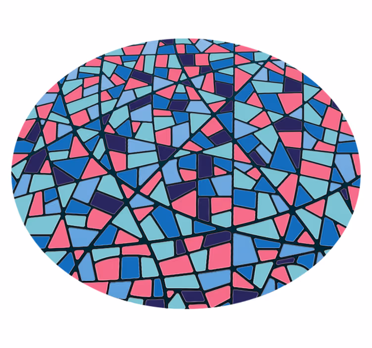 Tapis mosaique vinyle arrangement géométrique coloré - TenStickers