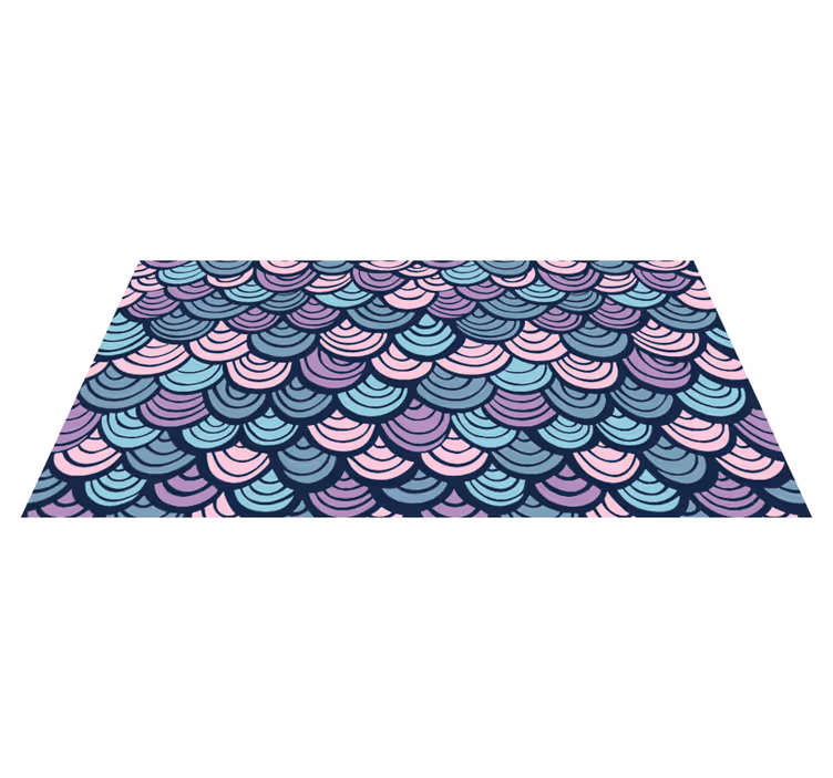 Tapis vinyles géométriques motif vagues violettes et bleues - TenStickers