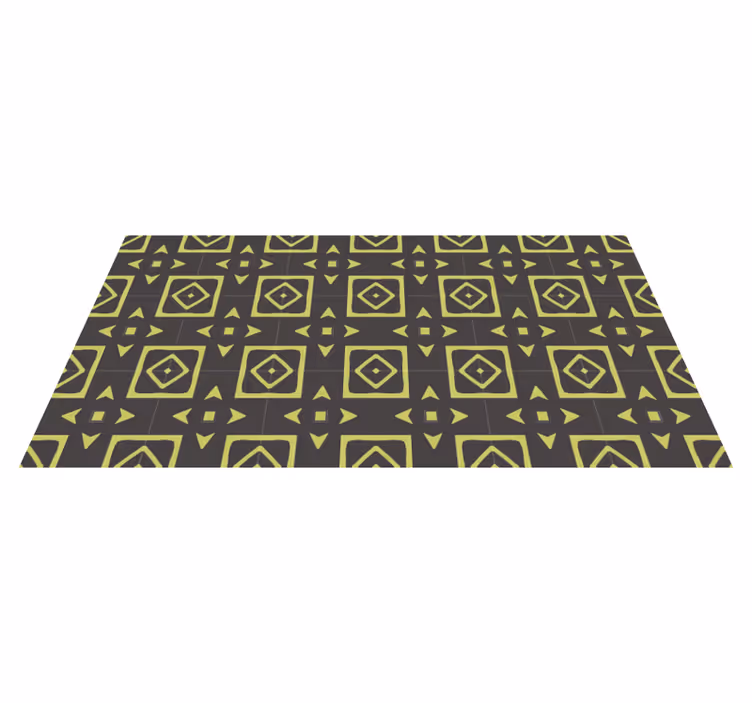 Tapis vinyles géométriques design losanges jaunes - TenStickers