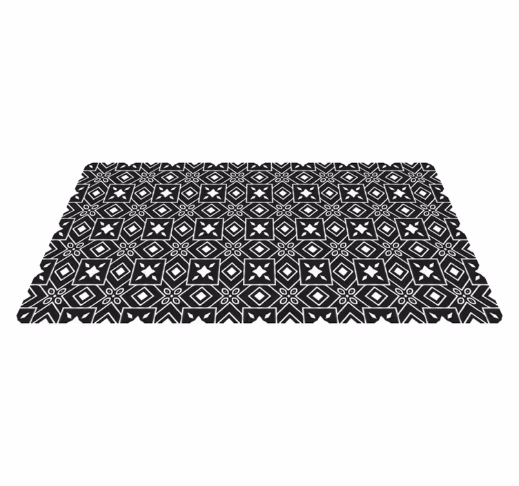 Tapis vinyle cuisine style noir et blanc - TenStickers