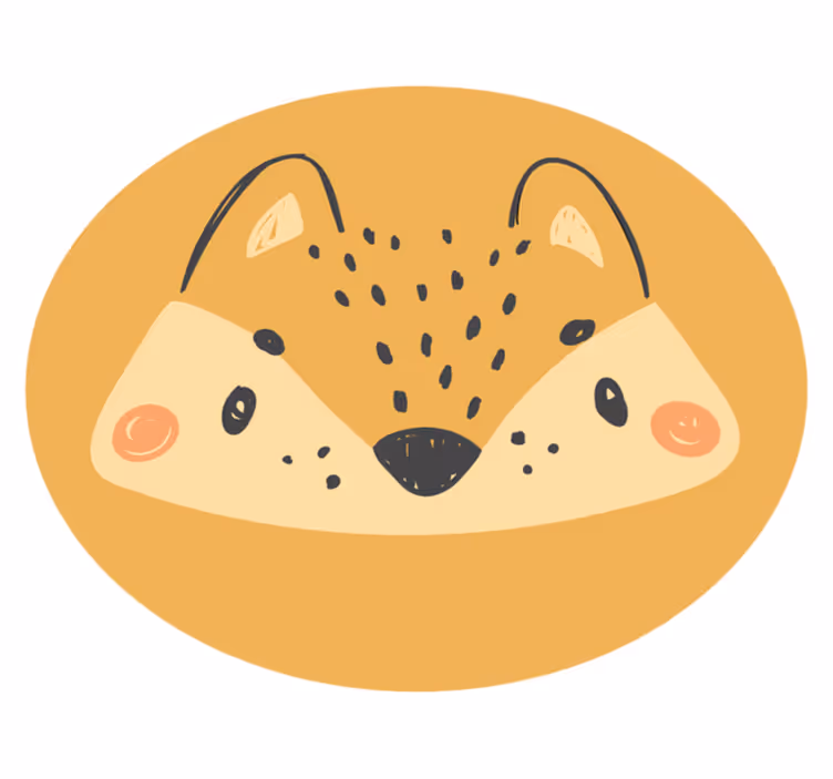 Tapis vinyle chambre bébé joli visage de renard - TenStickers
