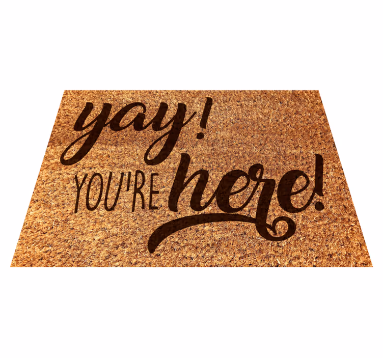 Tapis vinyle entrée phrase de bienvenue chaleureuse - TenStickers