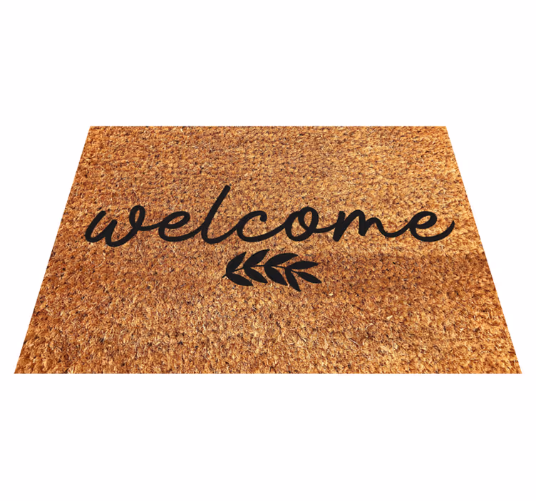 Tapis vinyle entrée bienvenue à la fibre de coco - TenStickers