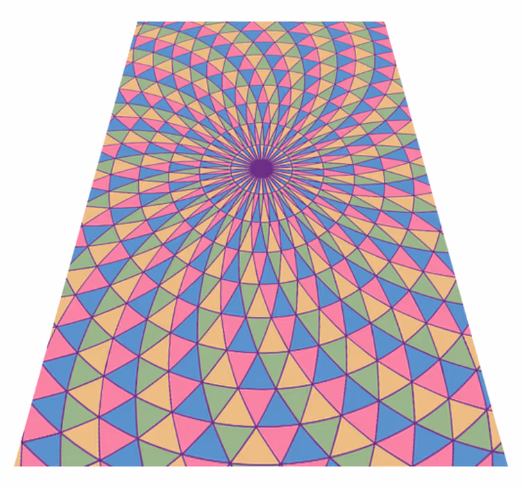 Tapis vinyles géométriques tourbillons triangulaires colorés - TenStickers