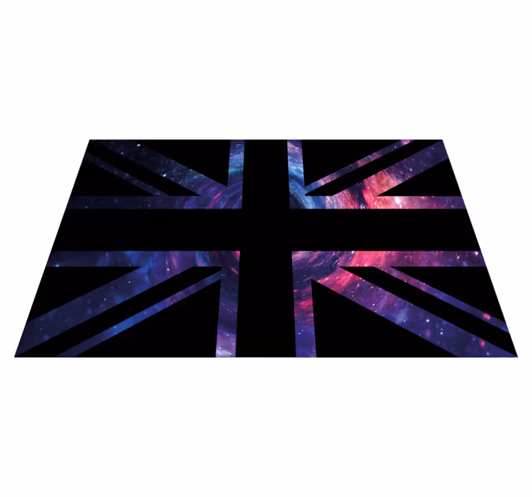 Tapis vinyle carte du monde union jack galactique - TenStickers