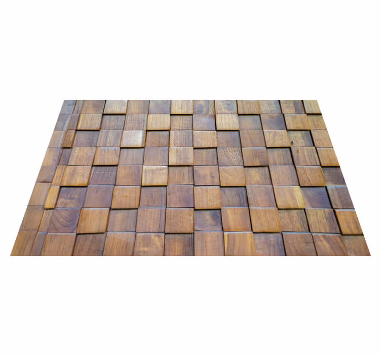 Tapis vinyle imitation parquet motif carré - TenStickers