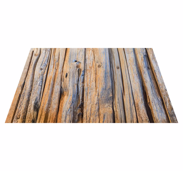 Tapis vinyle imitation parquet bleu rustique et gris - TenStickers