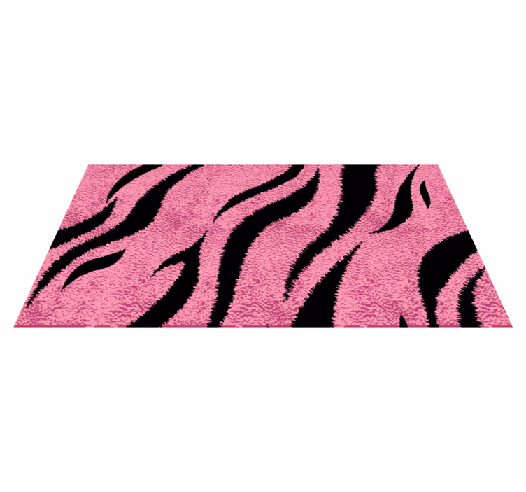Tapis vinyle animal rayures zébrées roses - TenStickers