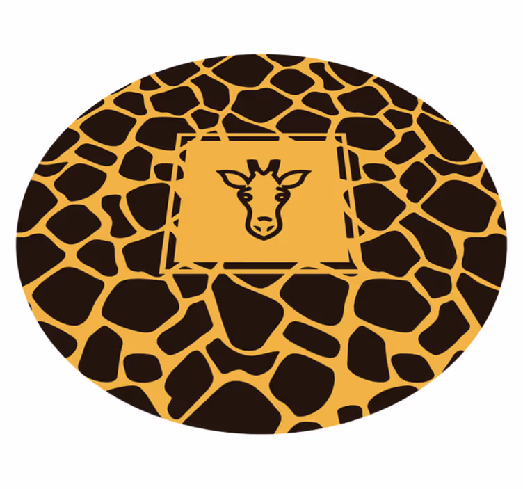 Tapis vinyle animal motif girafe rond - TenStickers