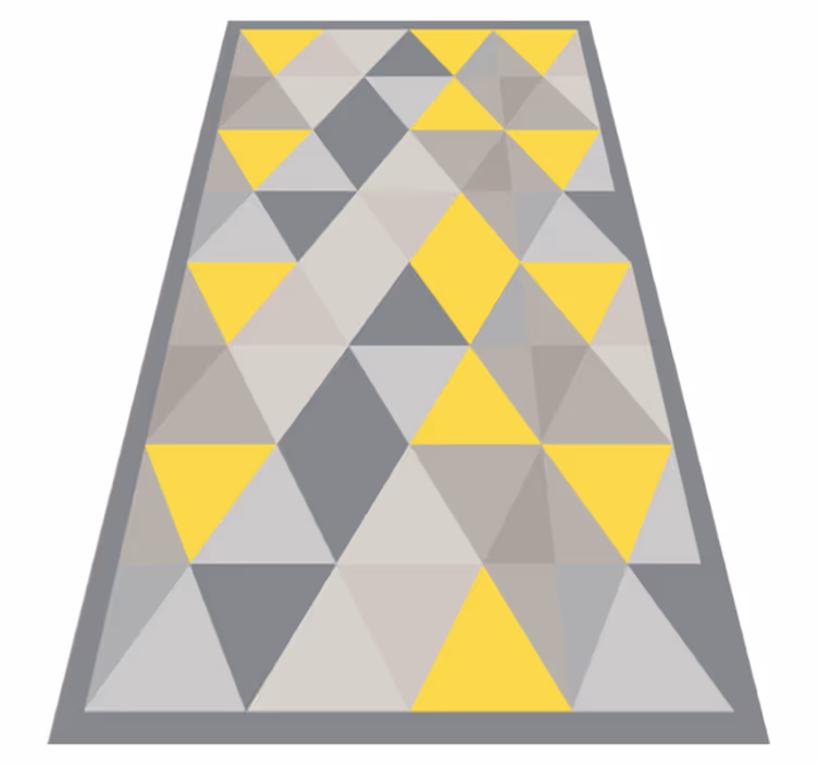 Tapis vinyles géométriques triangles gris et jaunes - TenStickers