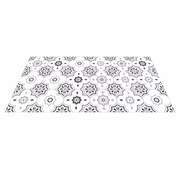 Tapis vinyle cuisine motifs gris élégants - TenStickers