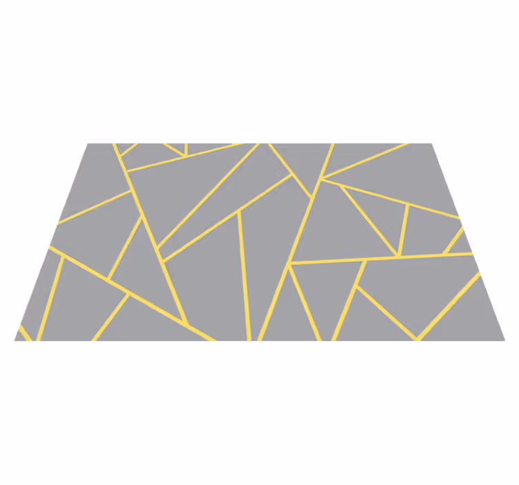 Tapis vinyles géométriques jaune et gris modernes - TenStickers