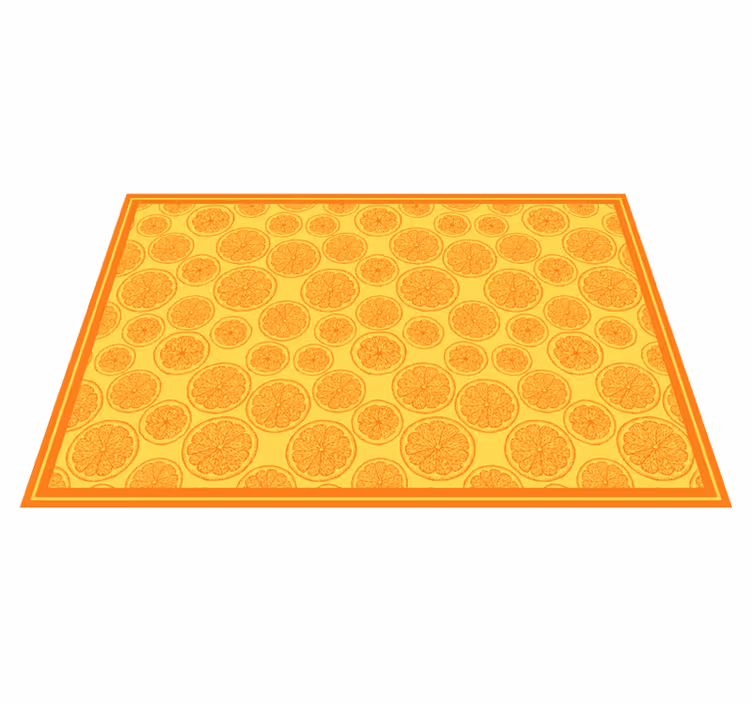 Tapis vinyle fleurs et plantes idée tranche d'agrumes - TenStickers