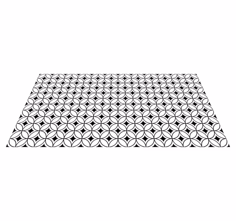 Tapis vinyle carreaux de ciment cercles noirs et blancs - TenStickers