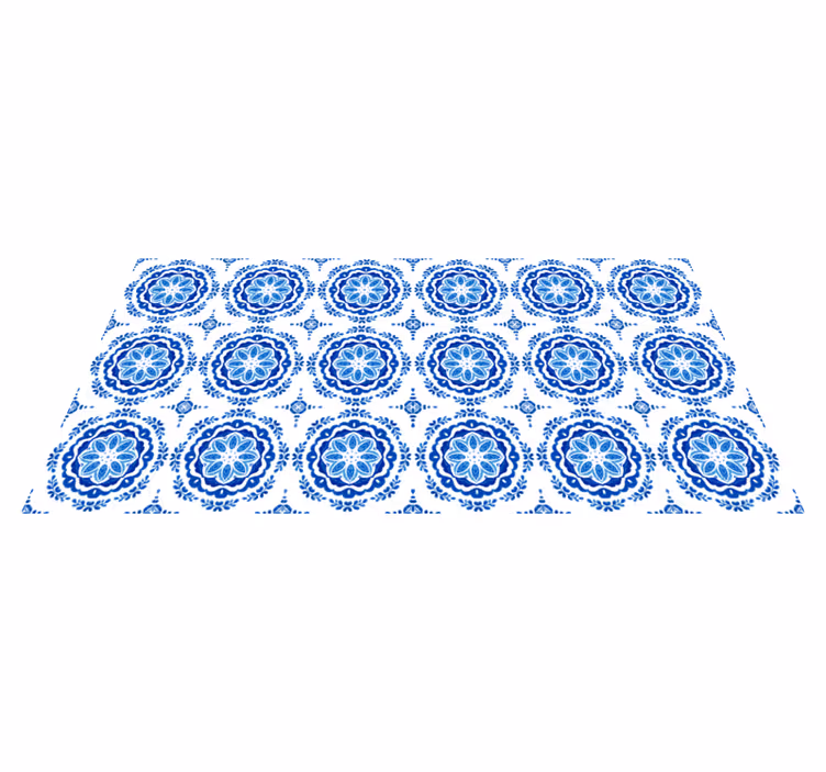 Tapis vinyle cuisine motifs de fleurs d'azur - TenStickers