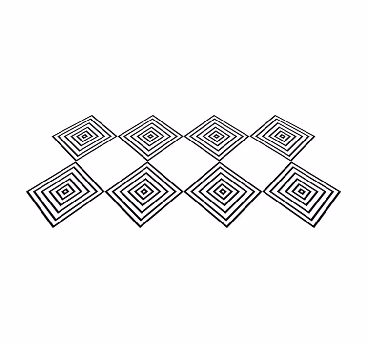 Tapis vinyles géométriques carrés concentriques - TenStickers