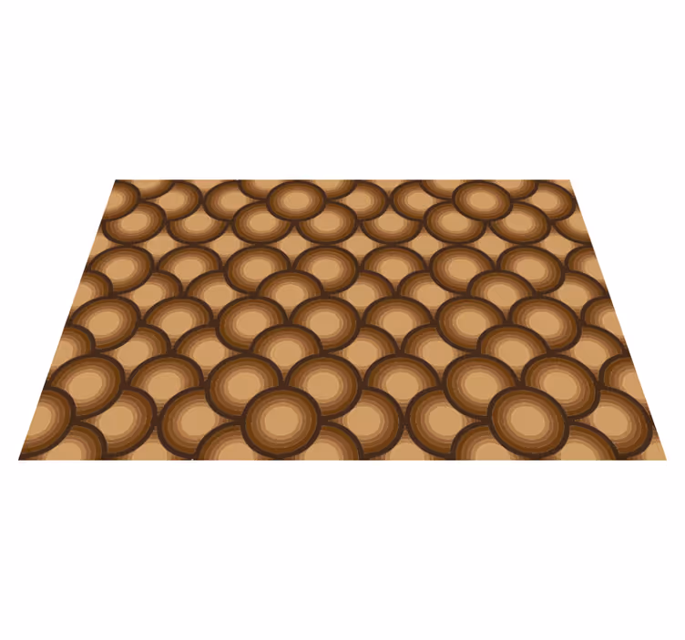 Tapis vinyle rétro soleils bruns - TenStickers