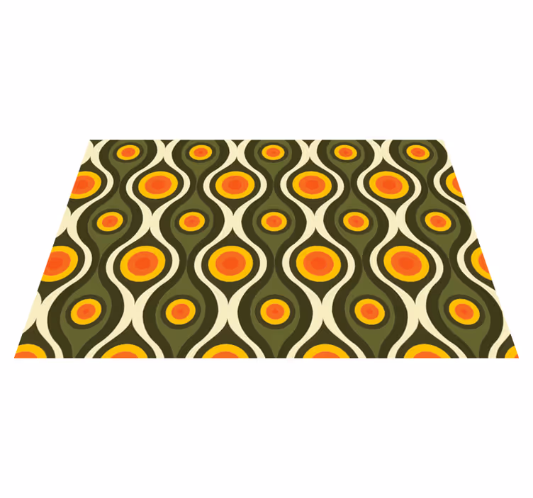 Tapis mosaique vinyle emblème de cercle rétro - TenStickers