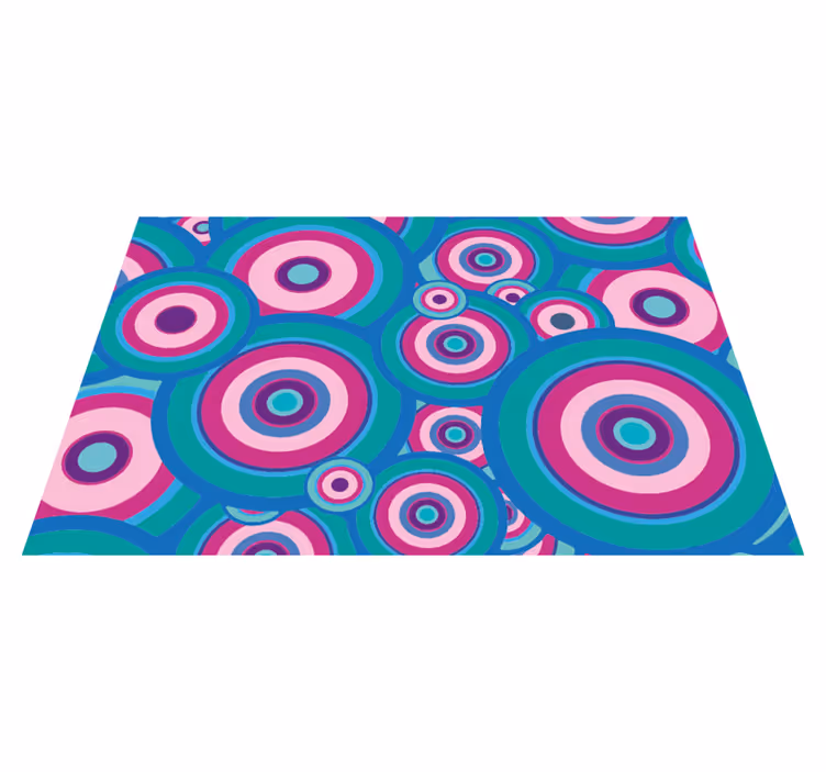 Tapis vinyles géométriques motifs circulaires colorés - TenStickers