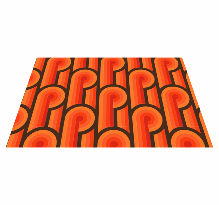 Tapis vinyle rétro motifs courbes rétro - TenStickers