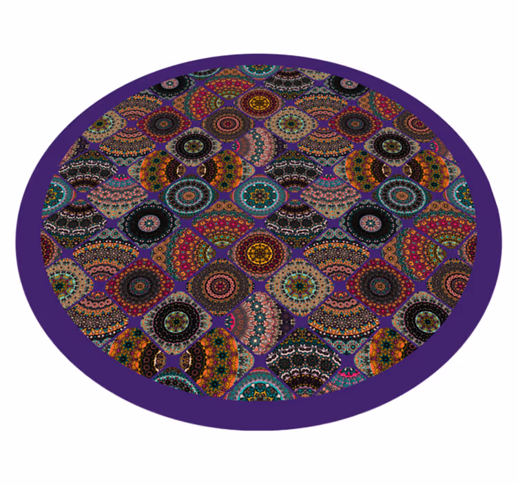 Tapis vinyle mandala motifs circulaires colorés - TenStickers