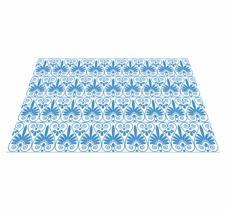 Tapis vinyle carreaux de ciment motif bleu sophistiqué - TenStickers
