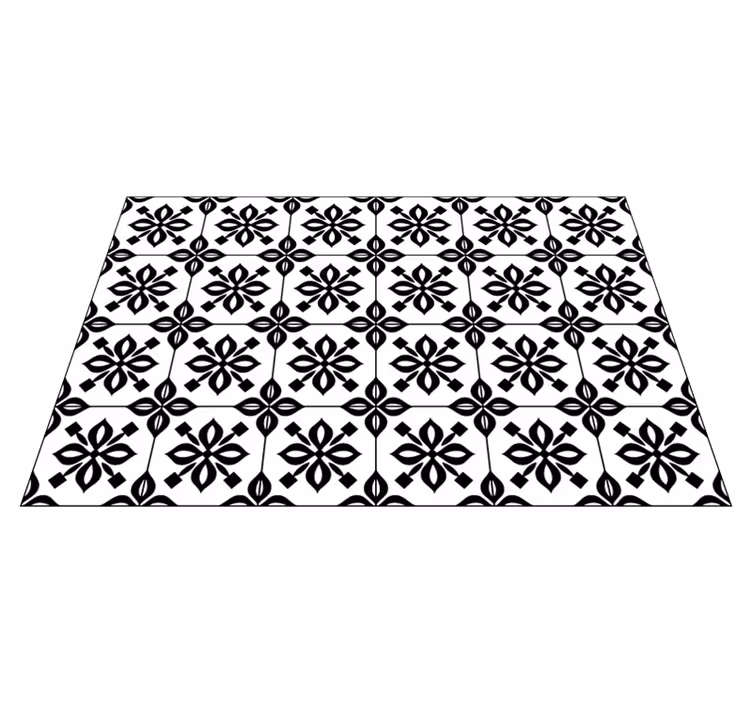 Tapis vinyle salon mosaïque noir et blanc - TenStickers