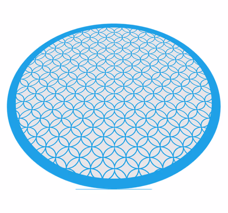 Tapis vinyles géométriques motif circulaire bleu élégant - TenStickers