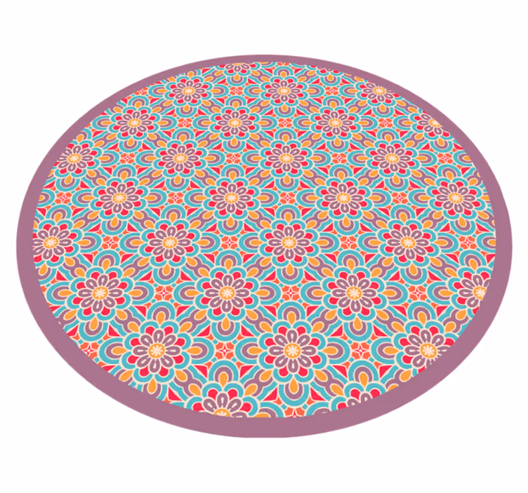 Tapis vinyle carreaux Formes détaillées mandala - TenStickers