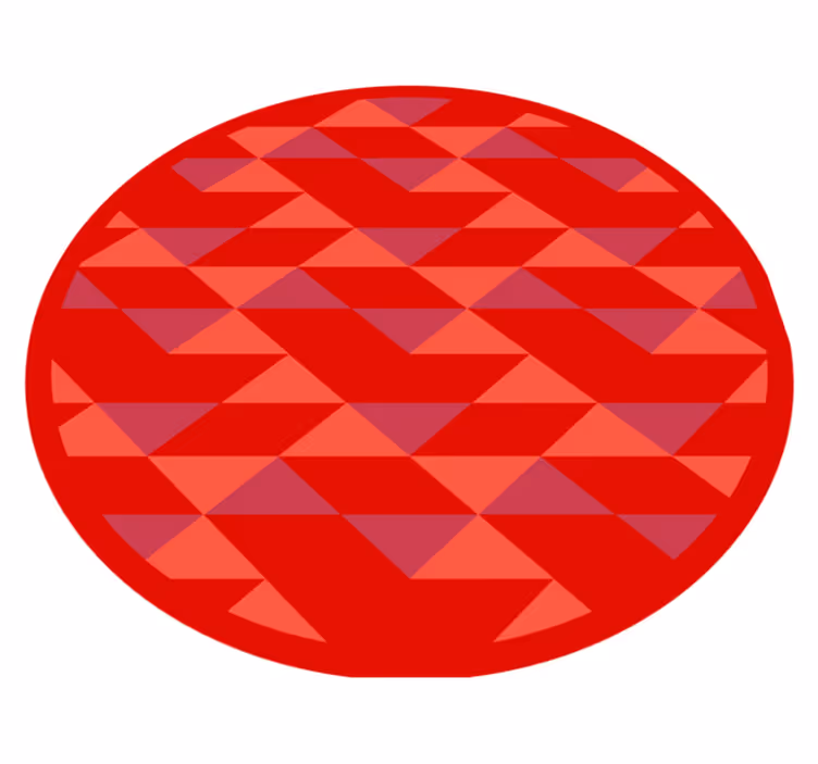 Tapis vinyles géométriques motif triangle rouge - TenStickers