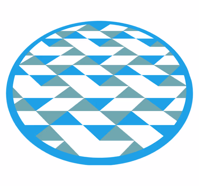 Tapis vinyles géométriques éléments bleus et verts - TenStickers