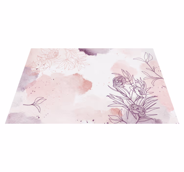 Tapis vinyle fleurs et plantes doux accent de fleur - TenStickers