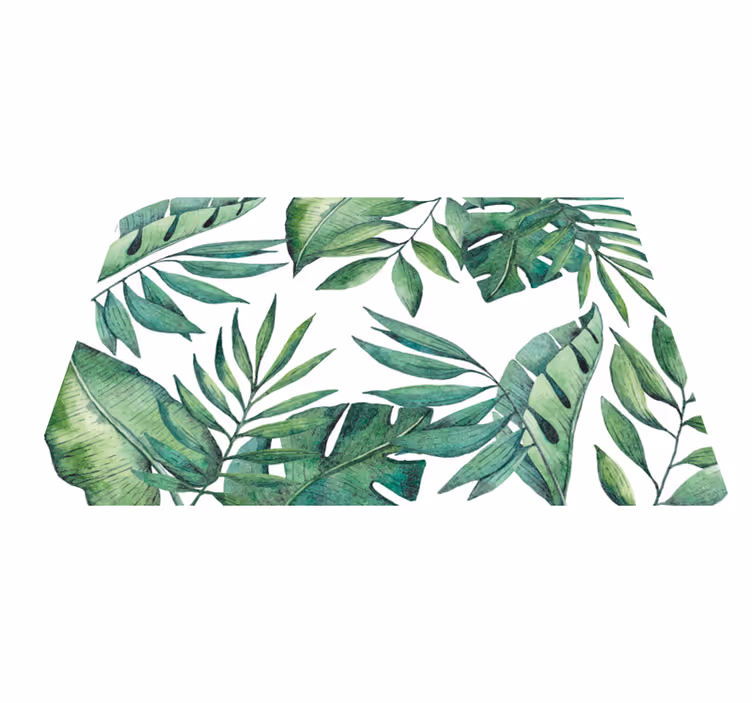 Tapis vinyle nature motif de feuilles luxuriantes - TenStickers