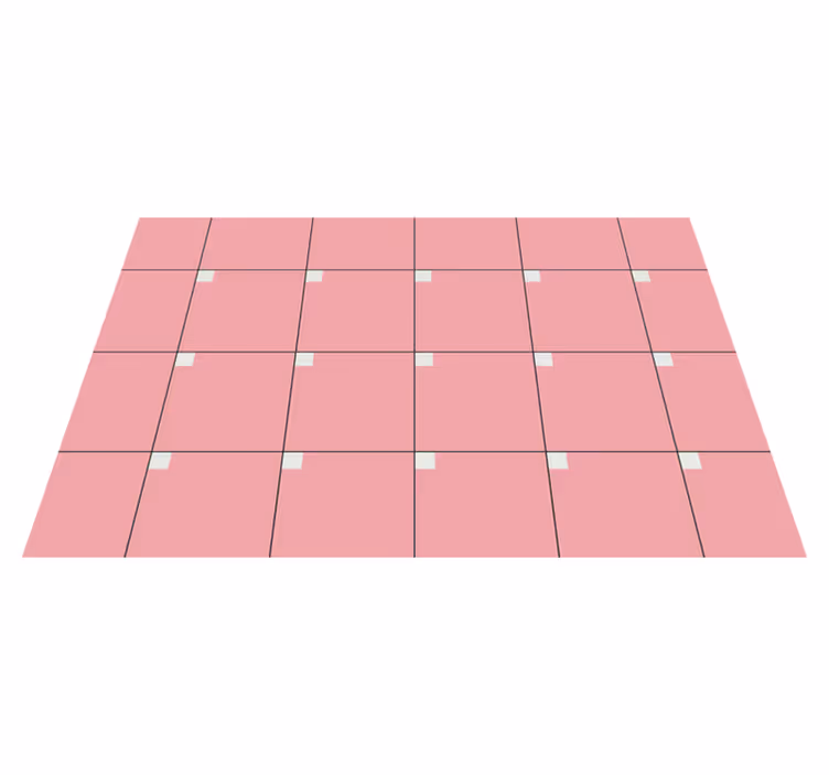 Tapis vinyle salon carrés roses - TenStickers