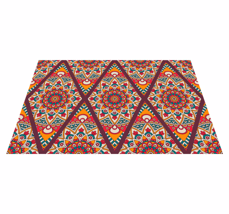 Tapis vinyle mandala motif de tuiles colorées - TenStickers