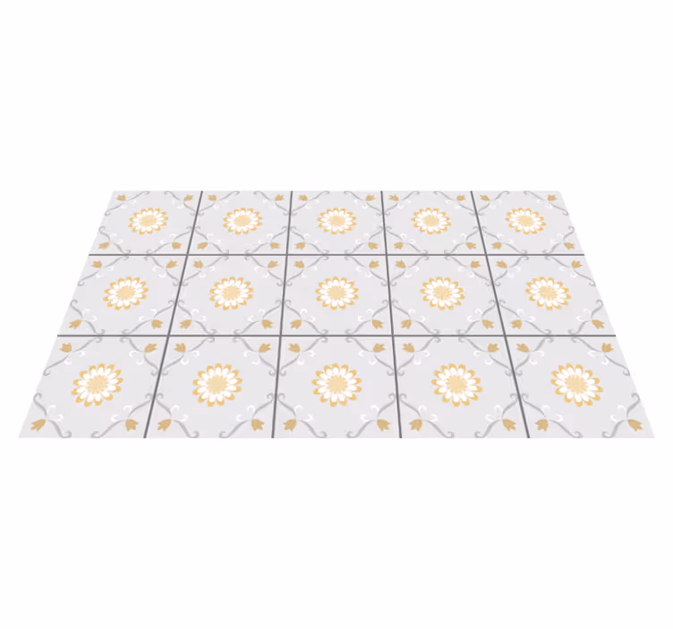 Tapis vinyle carreaux de ciment design botanique élégant - TenStickers